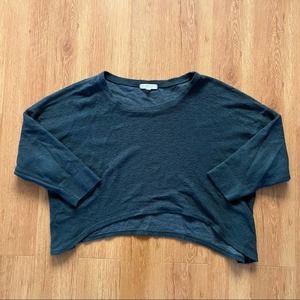 Truly Madly Deeply Urban Outfitters Green Terry Sweatshirt High Low Cropped M